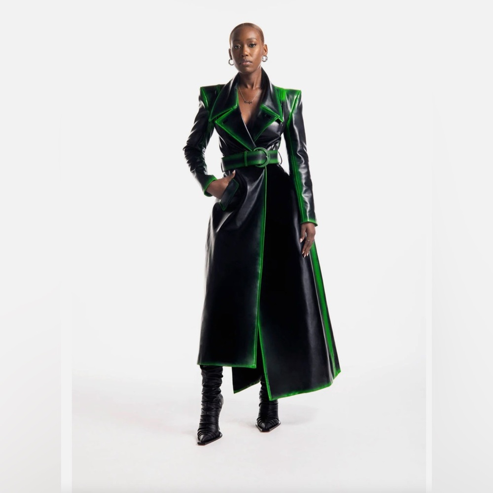 HANIFA Zahra Faux Leather Coat